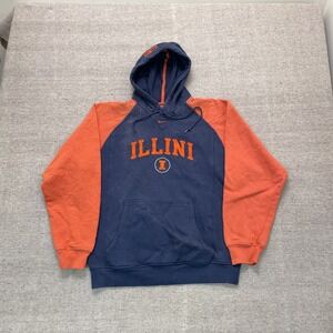 Vintage Nike Illinois Fighting Illini University Hoodie Mens Small Blue 2000 y2k